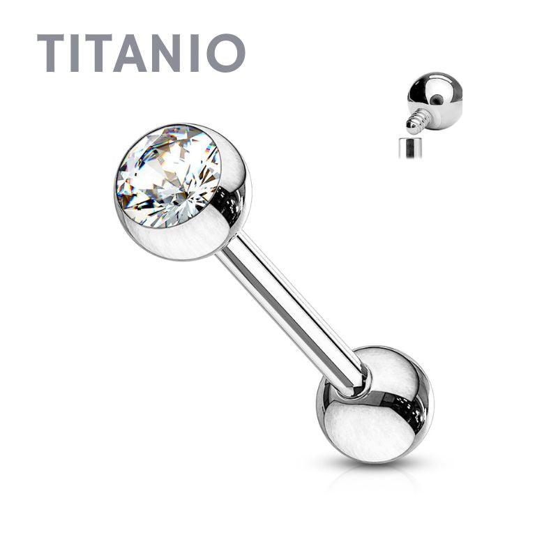 Piercing de Lengua - Titanio - Strass