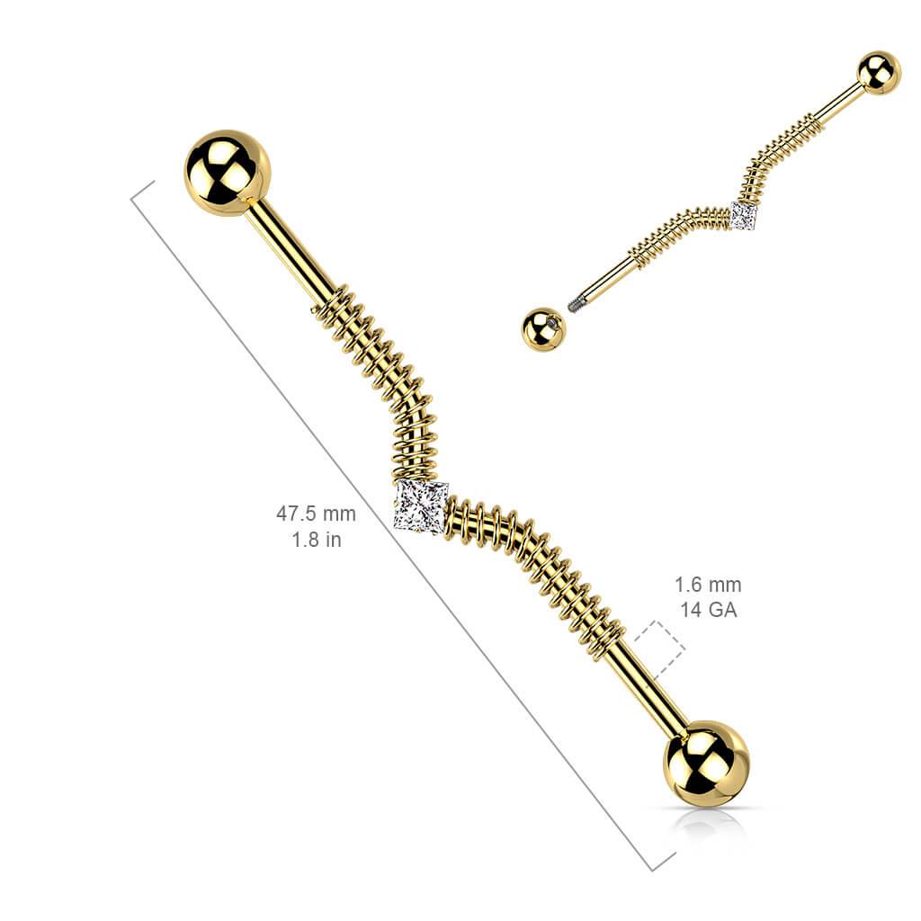 Arete Industrial Trenzado con Strass