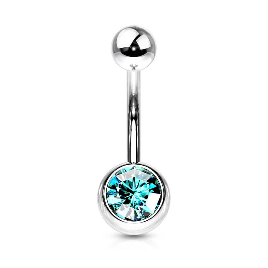 Piercing de Ombligo con Gema de Color
