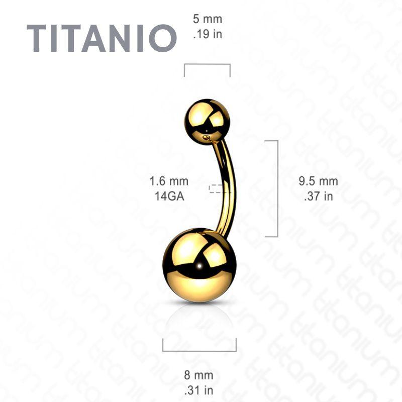 Piercing Ombligo - Titanio - Dorado