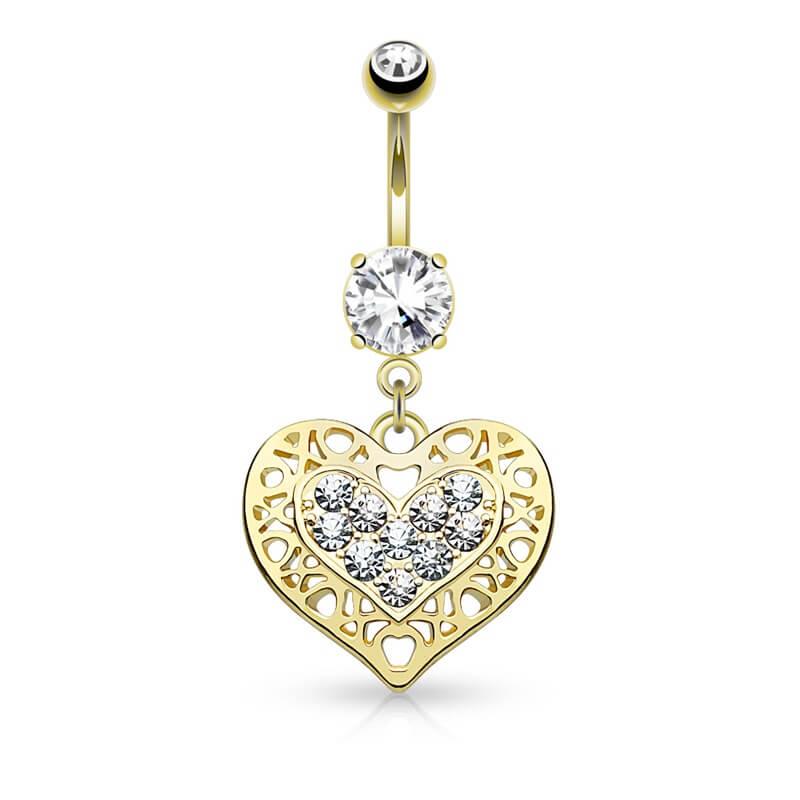 Piercing de Ombligo - Corazon Tribal Strass