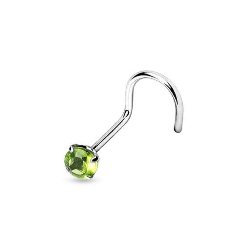 Piercing Nariz - Green - Plata de Ley