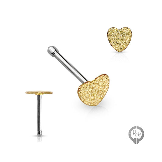 piercing de nariz con corazon texturado
