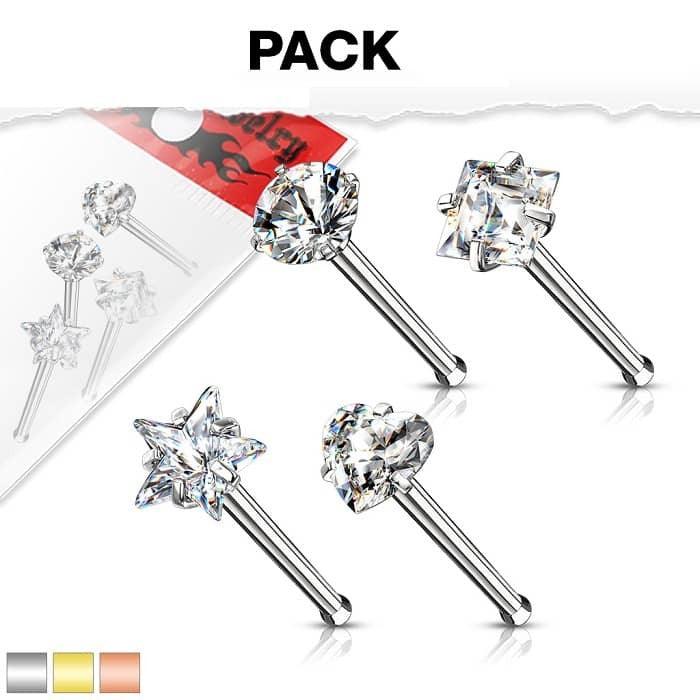 Pack de 4 joyas para el nostril