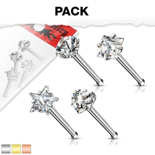 Pack de 4 joyas para el nostril