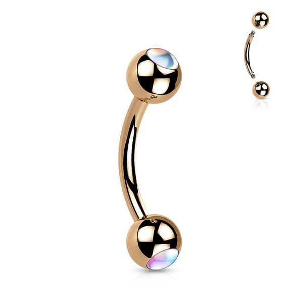 Barbell - Doble Strass - Oro Rosa