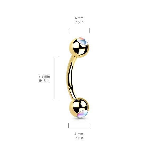 Barbell - Doble Strass - Oro Rosa