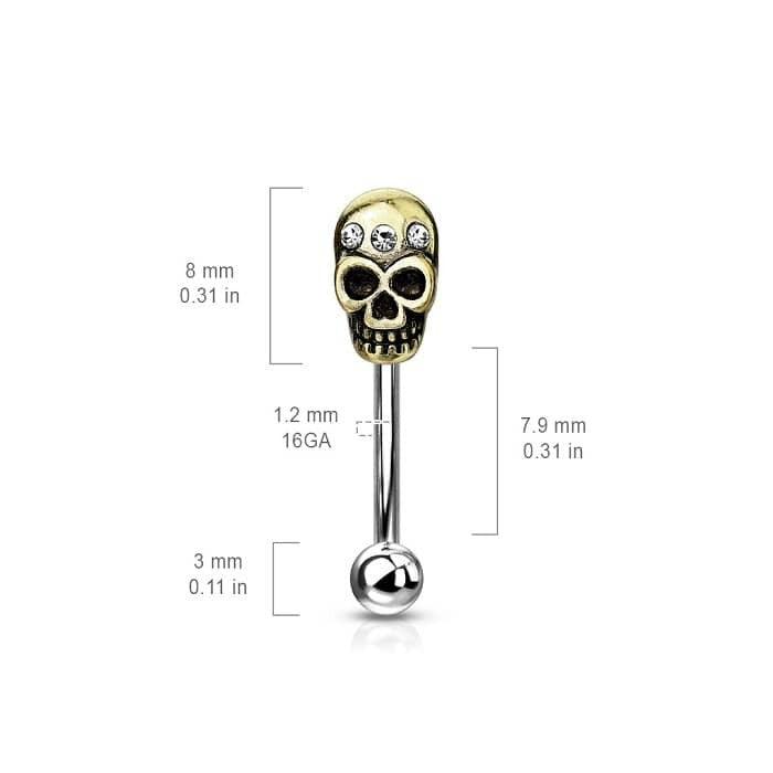 Barbell - Skull Strass