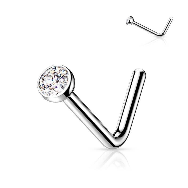 Stud en L - Titanio - Strass