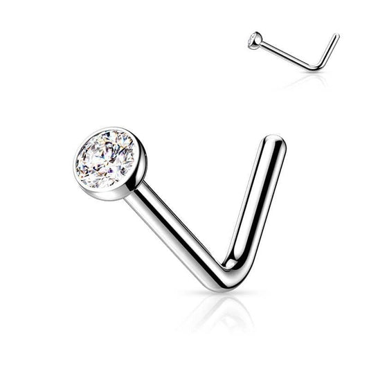 Stud en L - Titanio - Strass