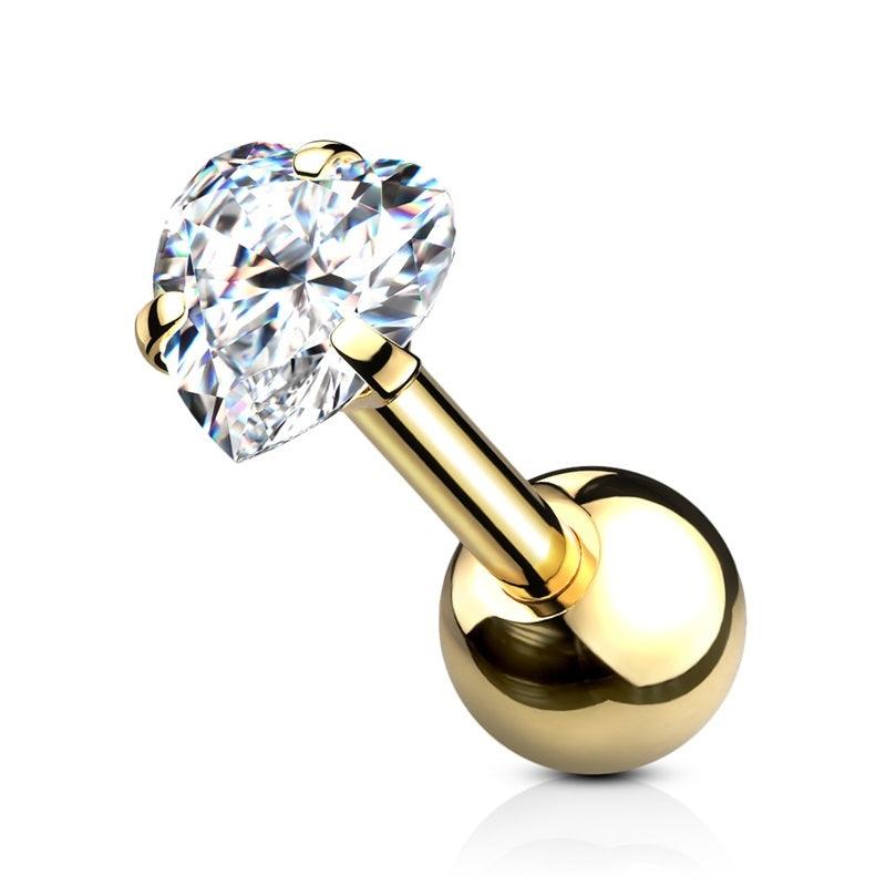 Stud Cartílago - Corazon Strass Lujo