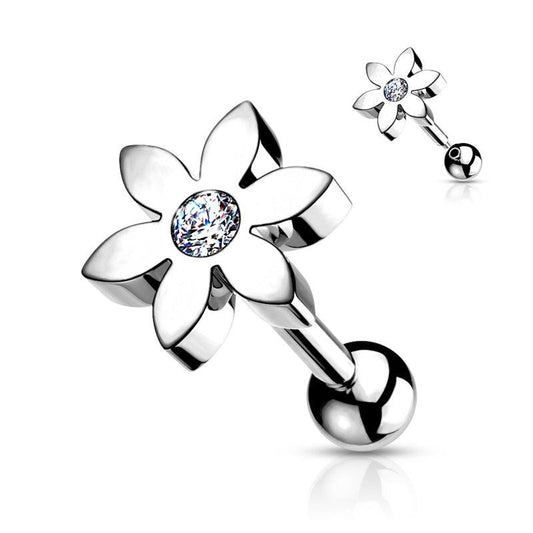Stud Cartílago / Tragus - Flor Solitaria