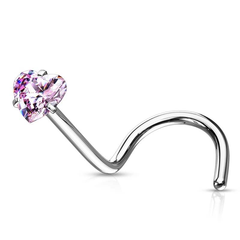 Piercing Nariz - Screw Corazon Cristal