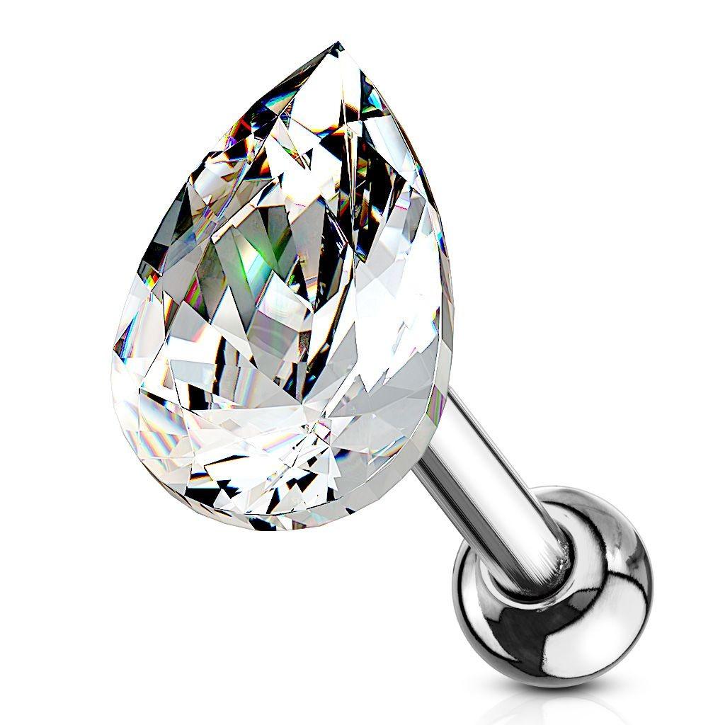 Stud Cartílago / Tragus - Lágrima Strass