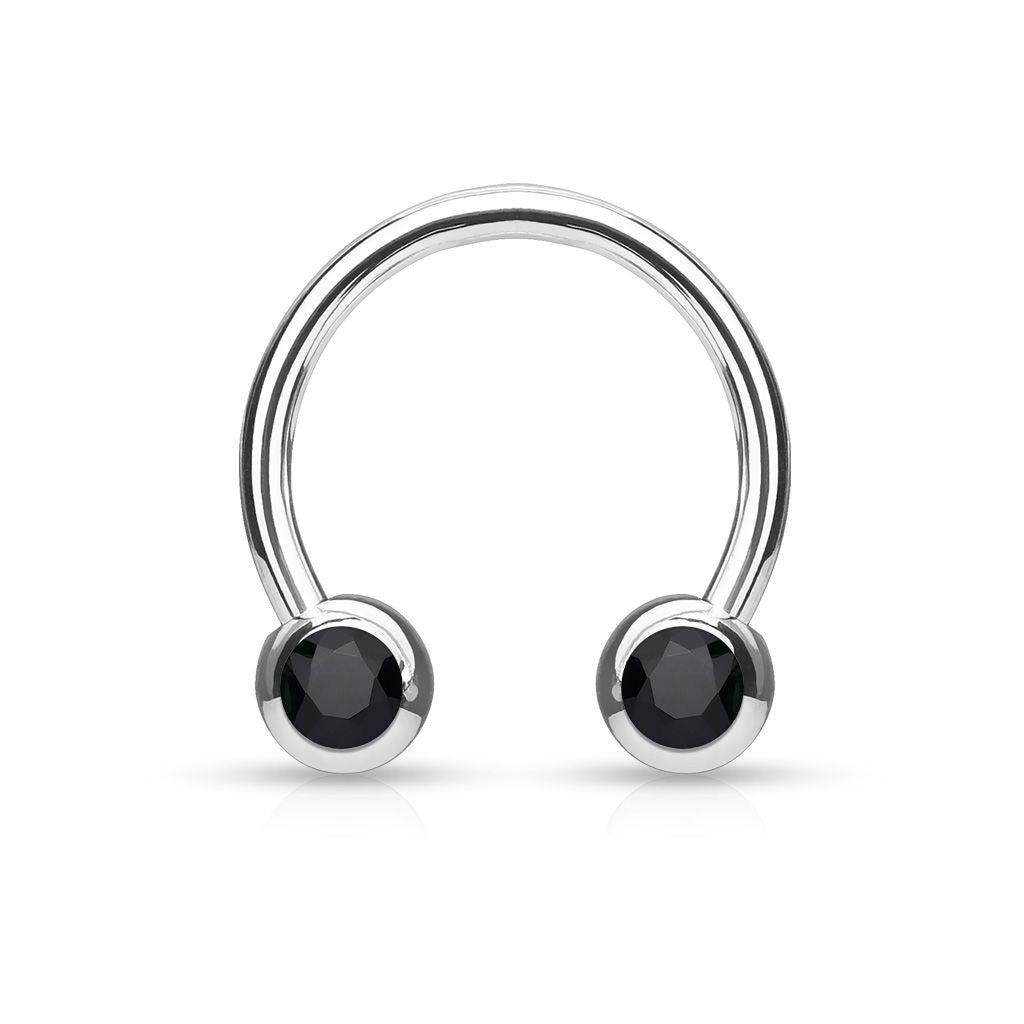 Piercing Herradura - Cristal Negro