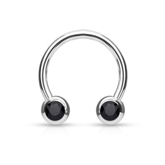 Piercing Herradura - Cristal Negro