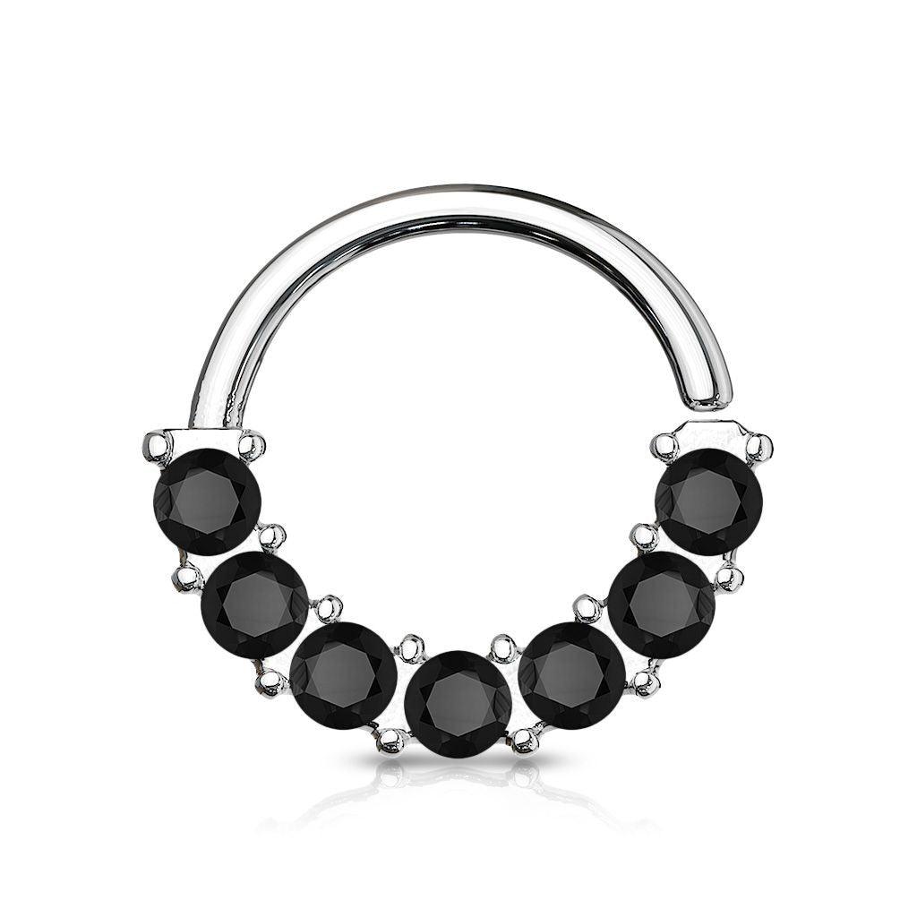 Piercing Septum - 7 Gemas - Negro