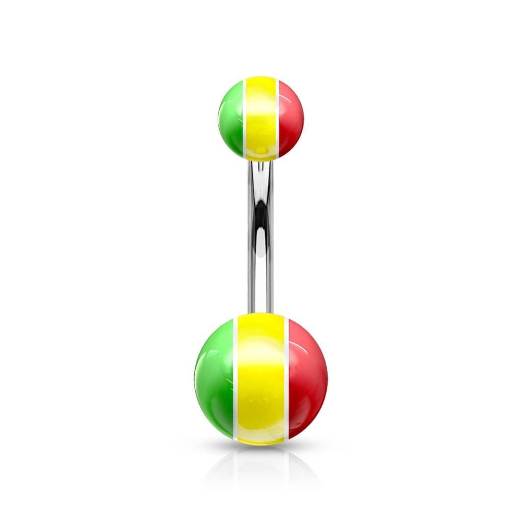Piercing Ombligo - Rasta Acrílico
