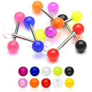 50 Piezas De Piercing De Pezón Y Lengua - Barras De Plástico Flexible 16 Mm 14G, Para Uso Temporal O Fiestas