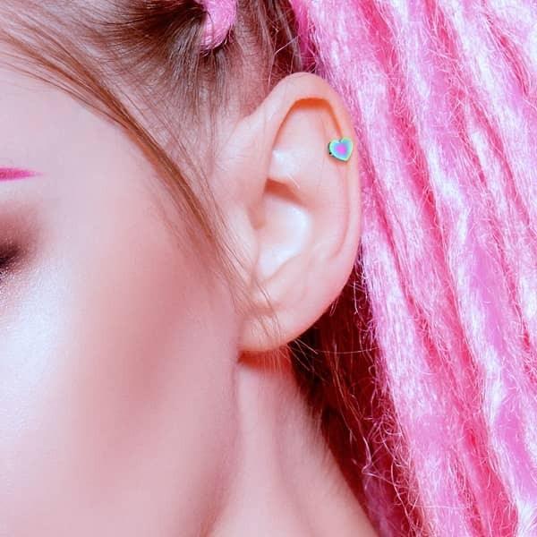 Stud Cartílago / Tragus - Corazon Plano