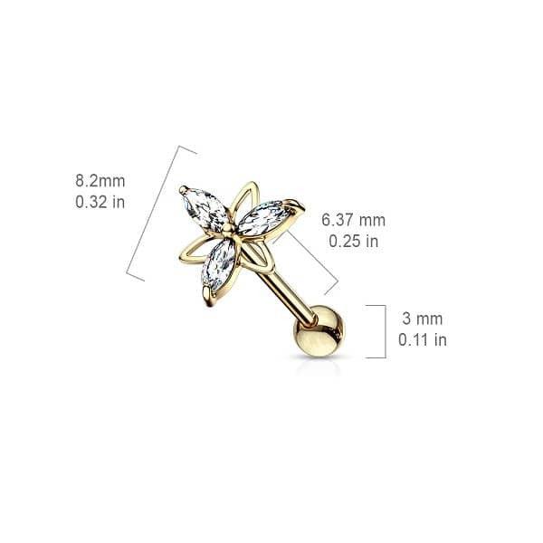 Stud Cartílago / Tragus - Trinity