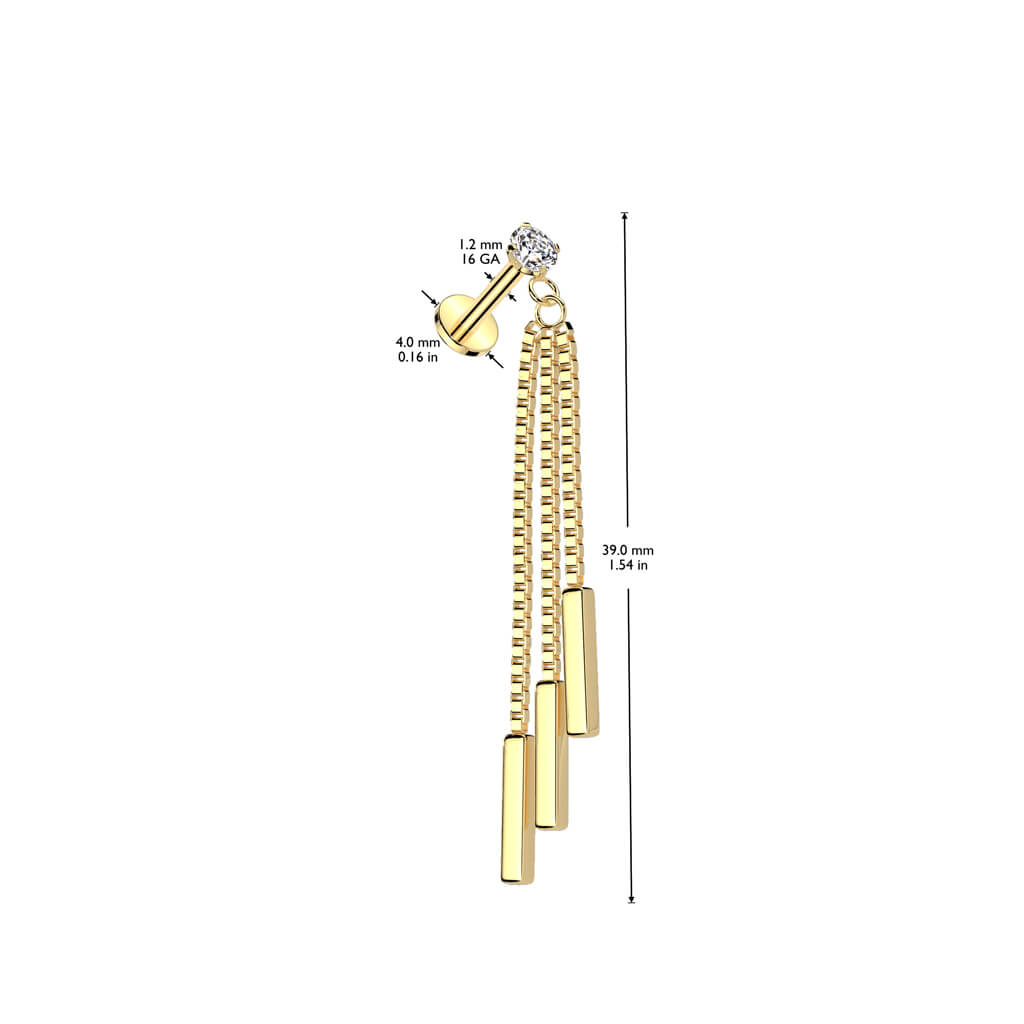 Piercing para el Cartílago - Trío de Cadenas