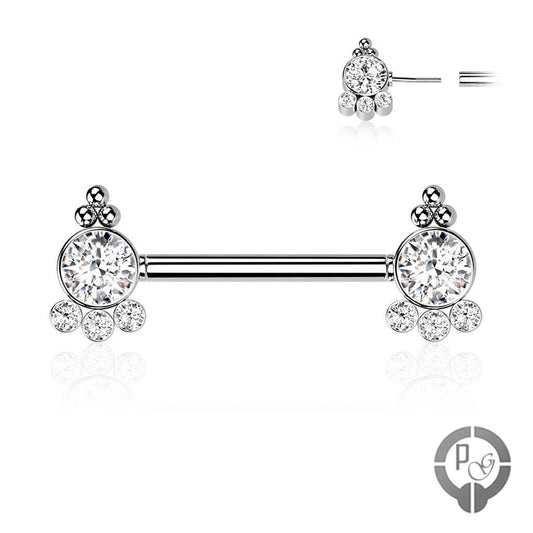 piercing de pezonmuy bonito con conjunot de cristales
