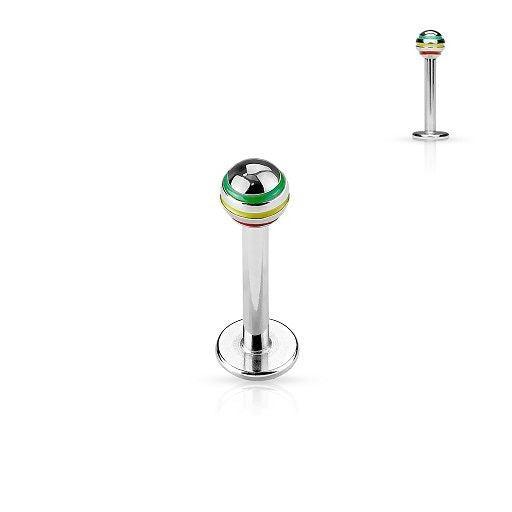 Piercing Micro Labret - Bola Rasta