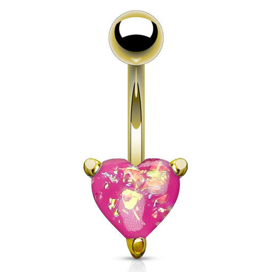 Piercing Ombligo - Corazon Opalita Brillante