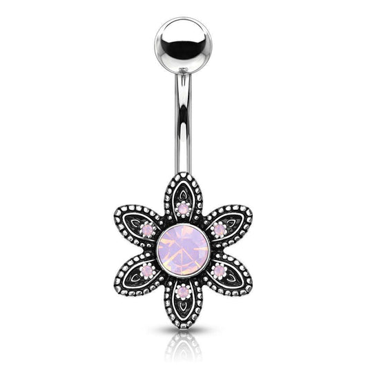 Piercing Ombligo - Flor Opalina