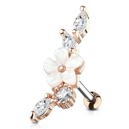 Stud Cartílago / Tragus - Flor CZ 02