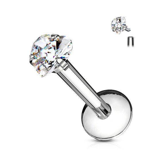 Piercing Micro Labret - Corazon Cristal