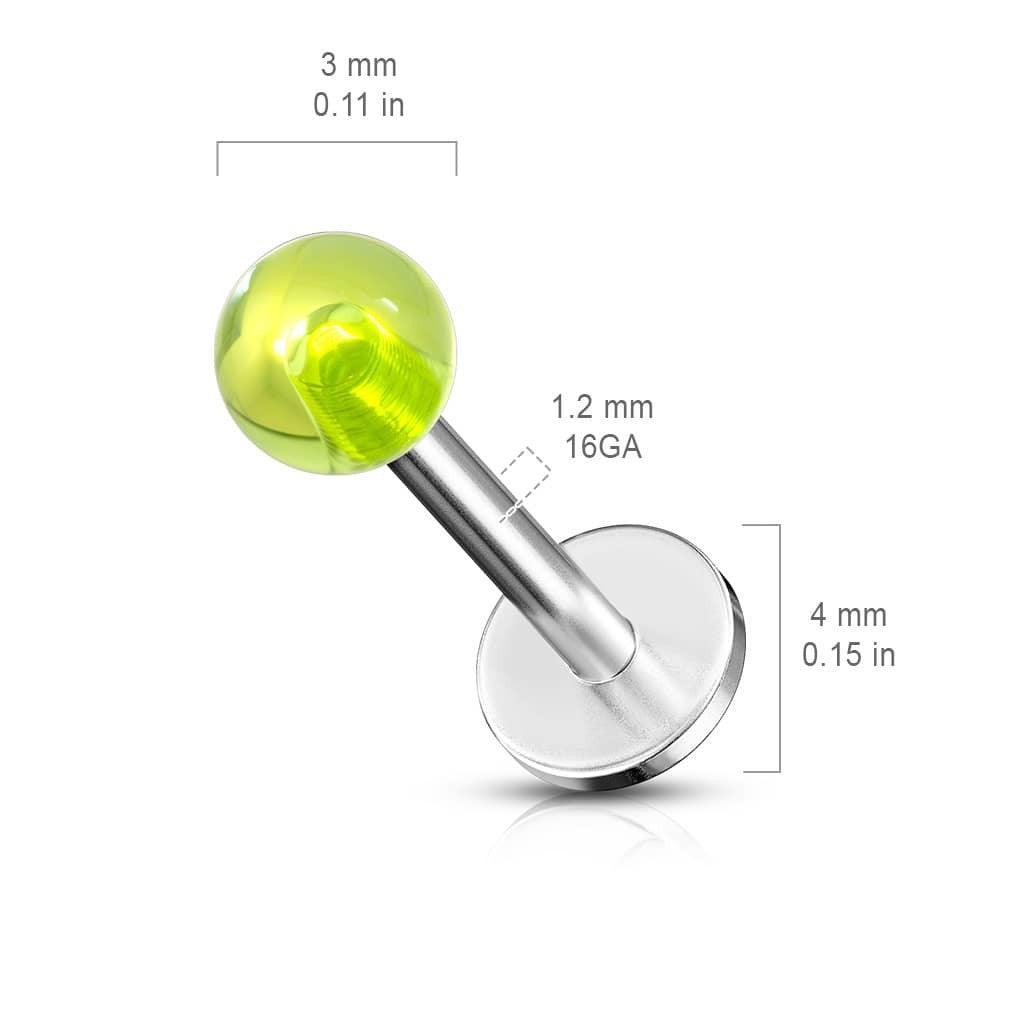 Piercing Micro Labret Fluorescente. Acero Inoxidable – piercing-glamz